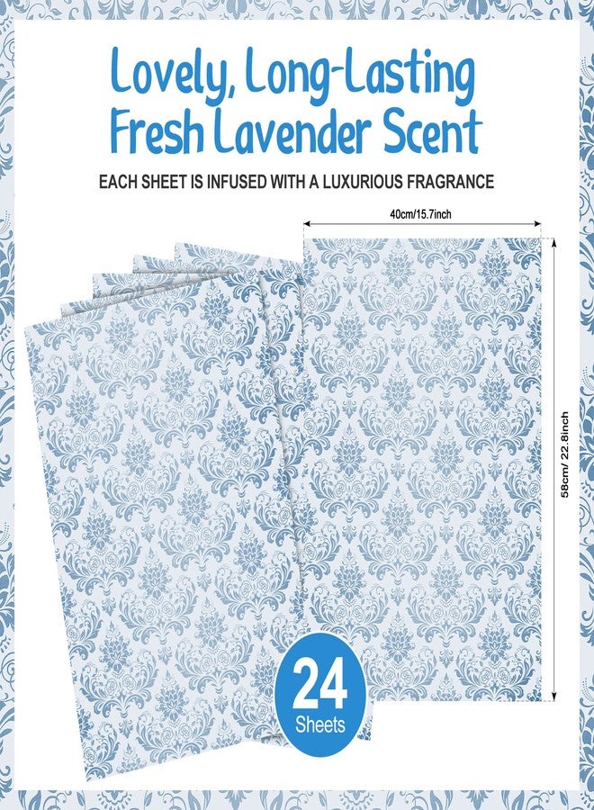 Fainne 24 Sheets Scented Drawer Liners for Dresser 15.7 x 22.8 Inch Lavender Drawer Paper Non Adhesive Liners Dresser Scented Floral Print Fragrant for Kitchen Cabinet Shelf Closet(Vivid Style) - Image 2